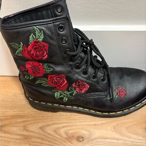 Floral Embroidered Doc Martens